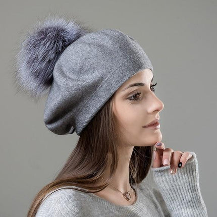 Béret en laine et coton - Gris - M (56 - 58cm) | La boutique du chapeau