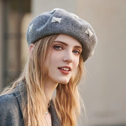 Béret en laine femme - Gris - Ajustable (du 54 au 59) | La boutique du chapeau