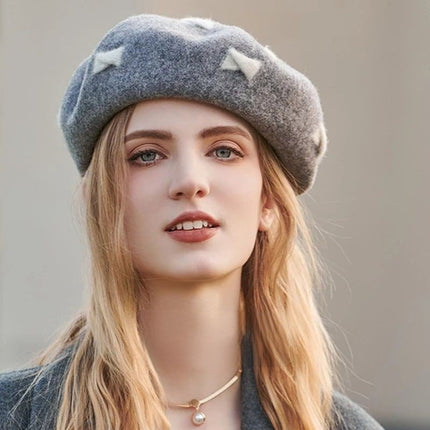 Béret en laine femme - Gris - Ajustable (du 54 au 59) | La boutique du chapeau