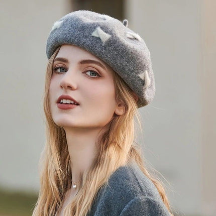 Béret en laine femme - Gris - Ajustable (du 54 au 59) | La boutique du chapeau