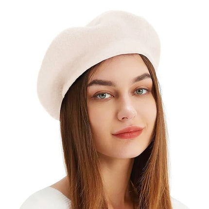 Béret en laine mélangée - Beige - Ajustable (du 54 au 59) | La boutique du chapeau