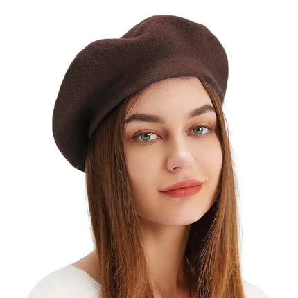 Béret en laine mélangée - Café - Ajustable (du 54 au 59) | La boutique du chapeau
