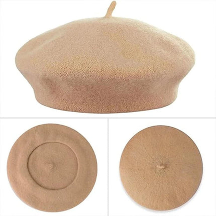 Béret en laine mélangée - Beige - Ajustable (du 54 au 59) | La boutique du chapeau