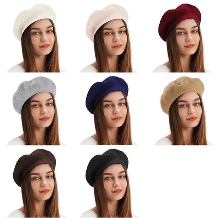 Béret en laine mélangée - Bordeau - Ajustable (du 54 au 59) | La boutique du chapeau
