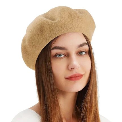 Béret en laine mélangée - Kaki - Ajustable (du 54 au 59) | La boutique du chapeau