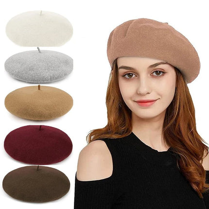Béret en laine mélangée - Beige - Ajustable (du 54 au 59) | La boutique du chapeau