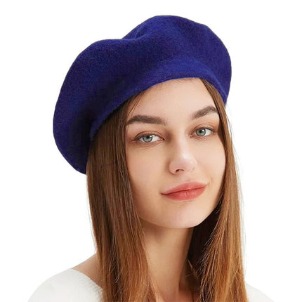 Béret en laine mélangée - Bleu - Ajustable (du 54 au 59) | La boutique du chapeau