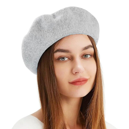 Béret en laine mélangée - Gris - Ajustable (du 54 au 59) | La boutique du chapeau
