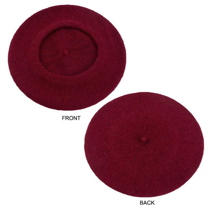 Béret en laine mélangée - Bordeau - Ajustable (du 54 au 59) | La boutique du chapeau