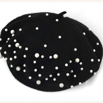 Béret en laine perlé - Rose 2 - Ajustable (du 54 au 59) | La boutique du chapeau