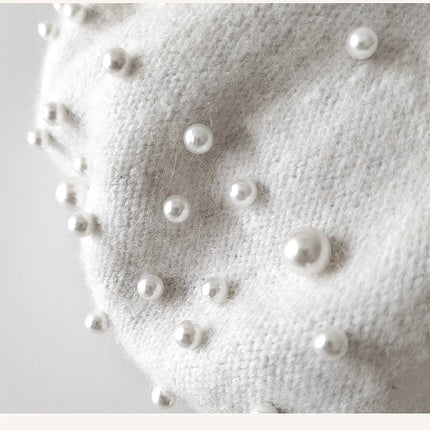 Béret en laine perlé - Rose 2 - Ajustable (du 54 au 59) | La boutique du chapeau