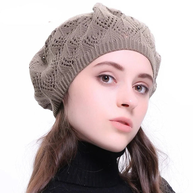 Béret en tricot - Noir - Ajustable (du 54 au 59) | La boutique du chapeau