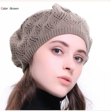 Béret en tricot - Rouge - Ajustable (du 54 au 59) | La boutique du chapeau