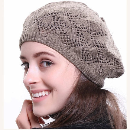 Béret en tricot - Rouge - Ajustable (du 54 au 59) | La boutique du chapeau