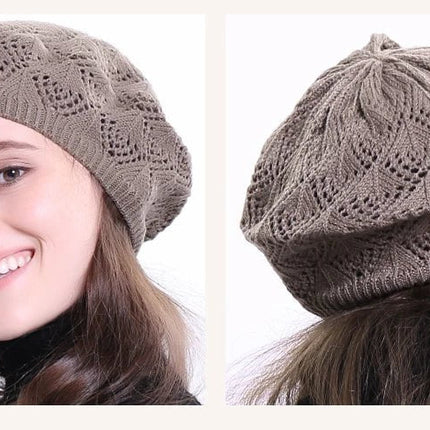 Béret en tricot - Rouge - Ajustable (du 54 au 59) | La boutique du chapeau