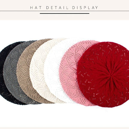 Béret en tricot - Rouge - Ajustable (du 54 au 59) | La boutique du chapeau