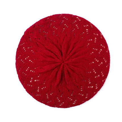 Béret en tricot - Rouge - Ajustable (du 54 au 59) | La boutique du chapeau