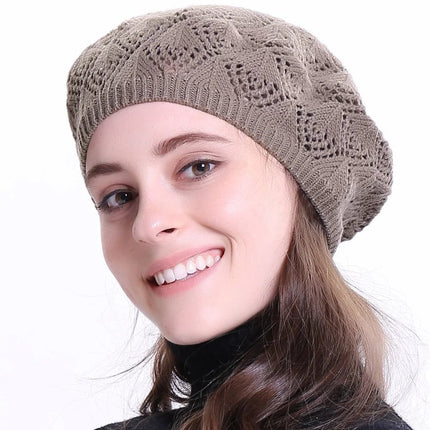 Béret en tricot - Noir - Ajustable (du 54 au 59) | La boutique du chapeau