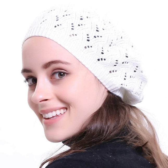 Béret en tricot femme - Rose - Ajustable (du 54 au 59) | La boutique du chapeau