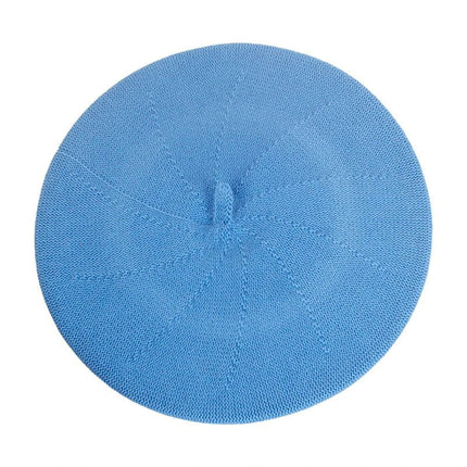 Béret en tricot fin - Bleu - Ajustable (du 54 au 59) | La boutique du chapeau