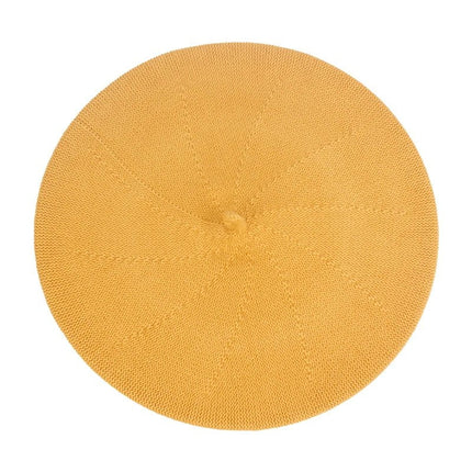 Béret en tricot fin - Jaune - Ajustable (du 54 au 59) | La boutique du chapeau