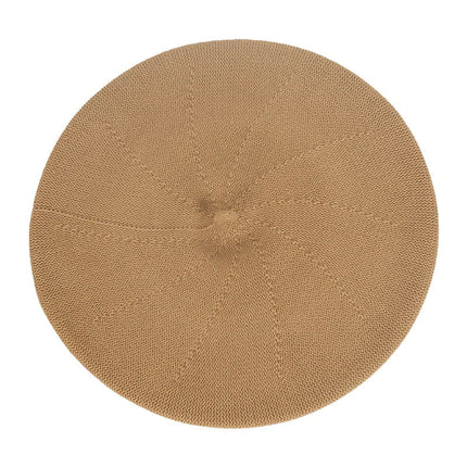 Béret en tricot fin - Marron - Ajustable (du 54 au 59) | La boutique du chapeau