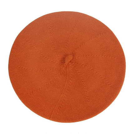 Béret en tricot fin - Brique - Ajustable (du 54 au 59) | La boutique du chapeau