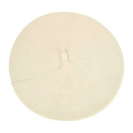 Béret en tricot fin - Beige - Ajustable (du 54 au 59) | La boutique du chapeau