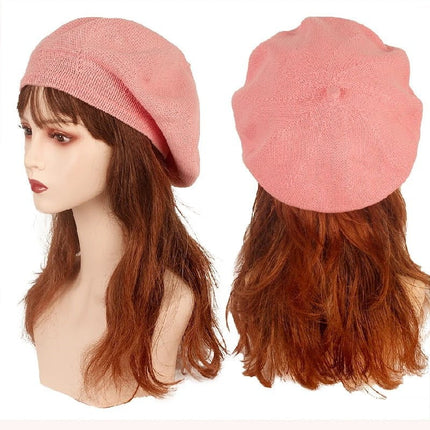 Béret en tricot fin - Rose - Ajustable (du 54 au 59) | La boutique du chapeau