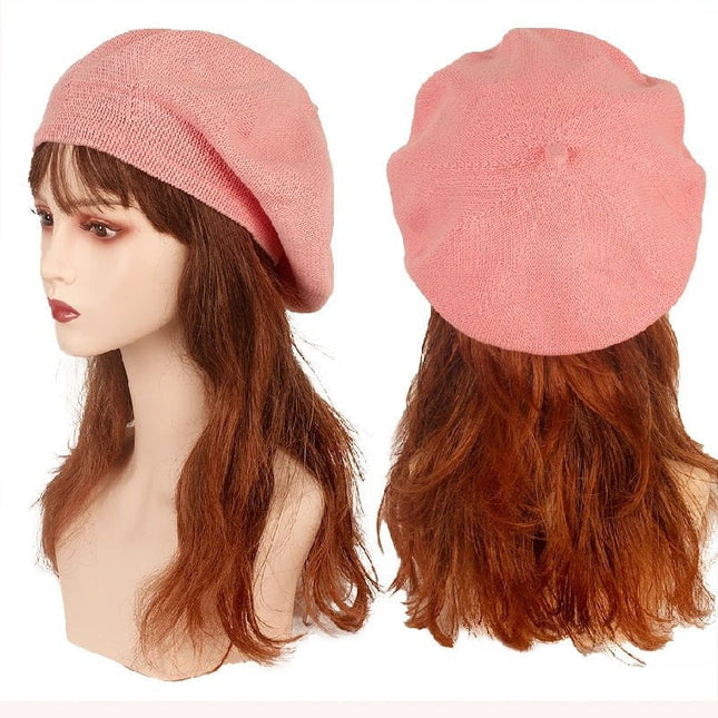Béret en tricot fin - Rose - Ajustable (du 54 au 59) | La boutique du chapeau