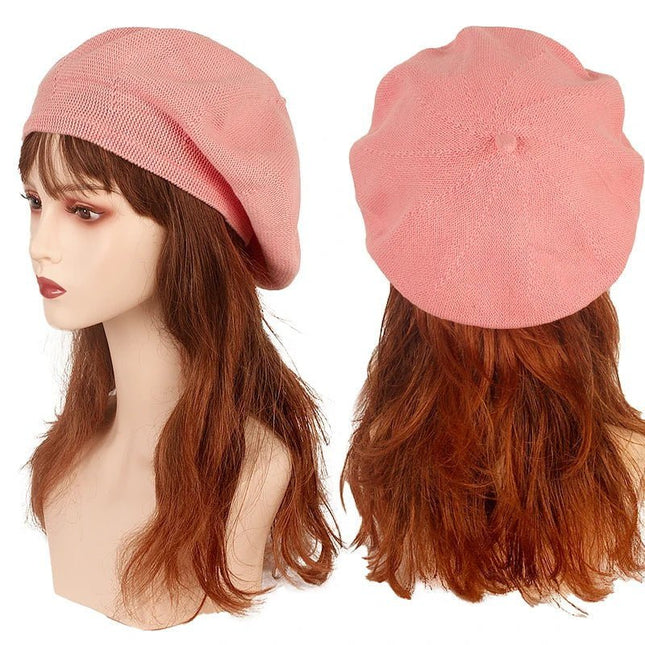 Béret en tricot fin - Rose - Ajustable (du 54 au 59) | La boutique du chapeau