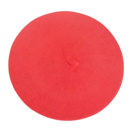 Béret en tricot fin - Rose/rouge - Ajustable (du 54 au 59) | La boutique du chapeau