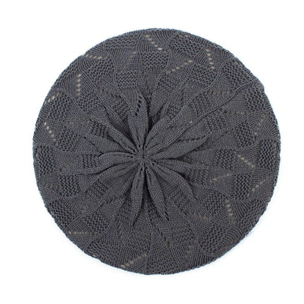 Béret en tricot pour femme - Gris - Ajustable (du 54 au 59) | La boutique du chapeau