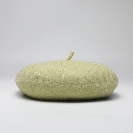 Béret femme à paillettes - Vert - Ajustable (du 54 au 59) | La boutique du chapeau