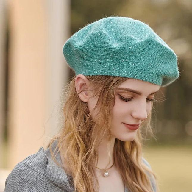 Béret femme à paillettes - Violet - Ajustable (du 54 au 59) | La boutique du chapeau