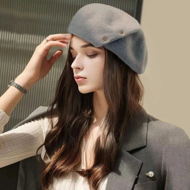 Béret femme automne hiver - Kaki - Ajustable (du 54 au 59) | La boutique du chapeau
