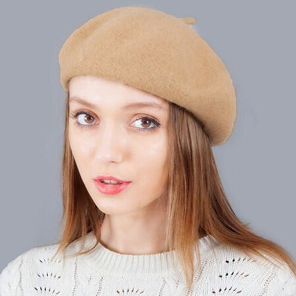 Béret femme en laine - Khaki - M (56 - 58cm) | La boutique du chapeau
