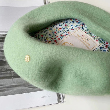 Béret femme en laine - Beige - Ajustable (du 54 au 59) | La boutique du chapeau