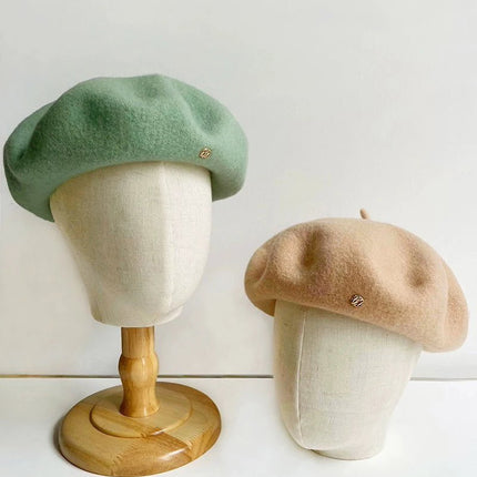 Béret femme en laine - Beige - Ajustable (du 54 au 59) | La boutique du chapeau
