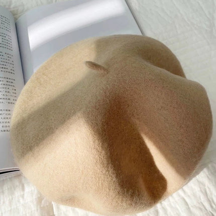 Béret femme en laine - Beige - Ajustable (du 54 au 59) | La boutique du chapeau