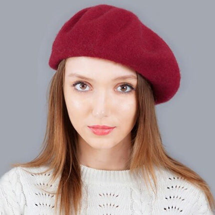 Béret femme en laine - Bordeaux - M (56 - 58cm) | La boutique du chapeau