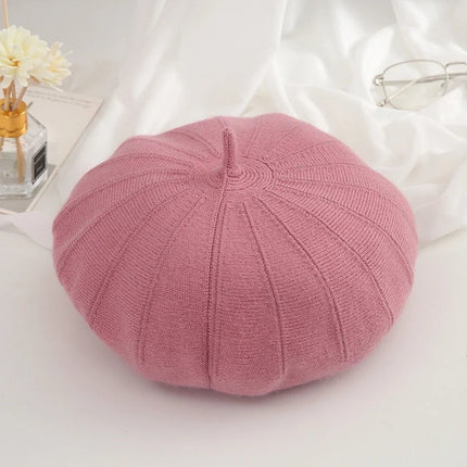 Béret Femme en Laine Automne - Rose - Ajustable (du 54 au 59) | La boutique du chapeau