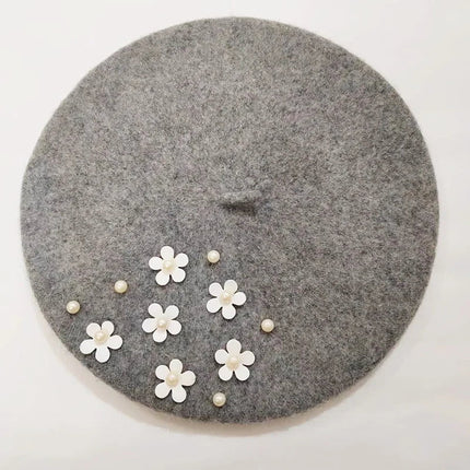 Béret Femme en Laine Automne - Gris - Ajustable (du 54 au 59) | La boutique du chapeau