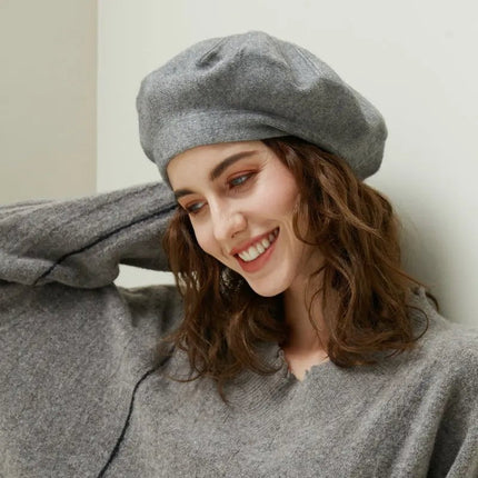 Béret Femme en Laine Automne - Gris 2 - Ajustable (du 54 au 59) | La boutique du chapeau