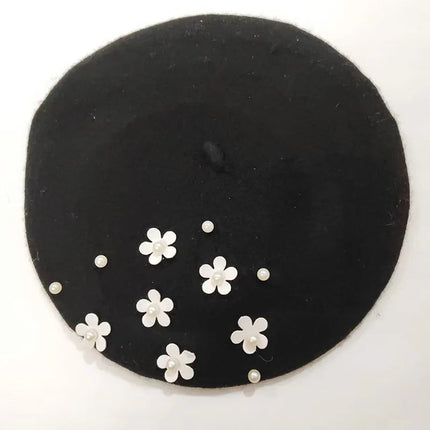 Béret Femme en Laine Automne - Noir 3 - Ajustable (du 54 au 59) | La boutique du chapeau