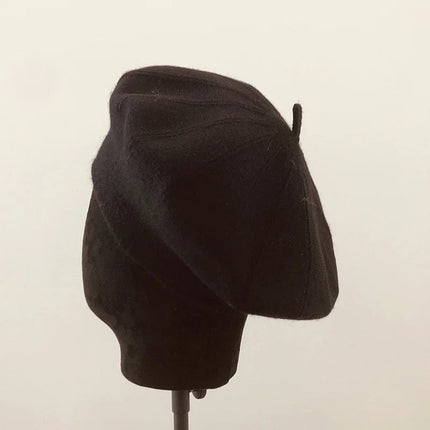 Béret Femme en Laine Automne - Noir 4 - Ajustable (du 54 au 59) | La boutique du chapeau