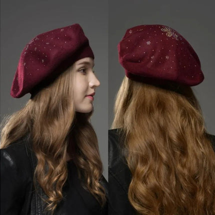 Béret femme en laine et coton - Beige - Ajustable (du 54 au 59) | La boutique du chapeau