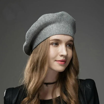 Béret femme en laine et coton - Beige - Ajustable (du 54 au 59) | La boutique du chapeau
