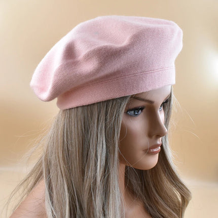 Béret femme en laine et coton - Rose - Ajustable (du 54 au 59) | La boutique du chapeau