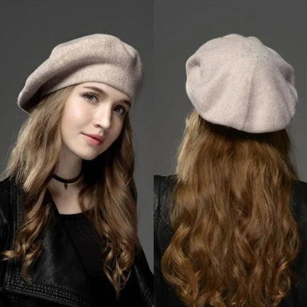 Béret femme en laine et coton - Beige - Ajustable (du 54 au 59) | La boutique du chapeau